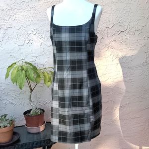 Divided Plaid Jumper Dress
